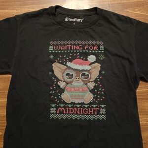 GREMLINS CHRISTMAS T-SHIRT - Kids Large // Gizmo Mogwai Movie X-Mas Tee Shirt